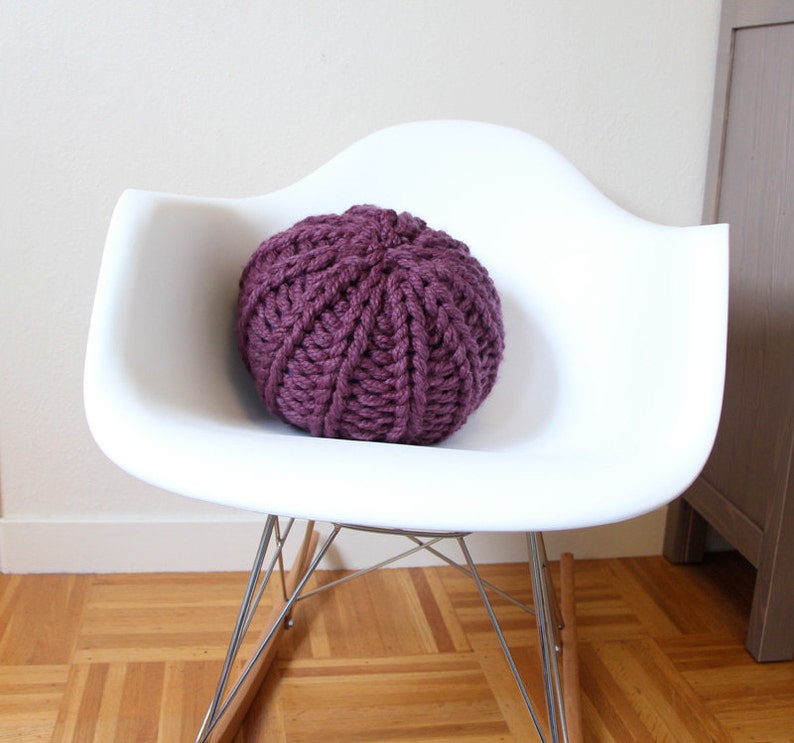 Chunky knit pouf pattern instant download with stuffing instructions knit pouf knit poof knit pouffe ottoman footrest image 3