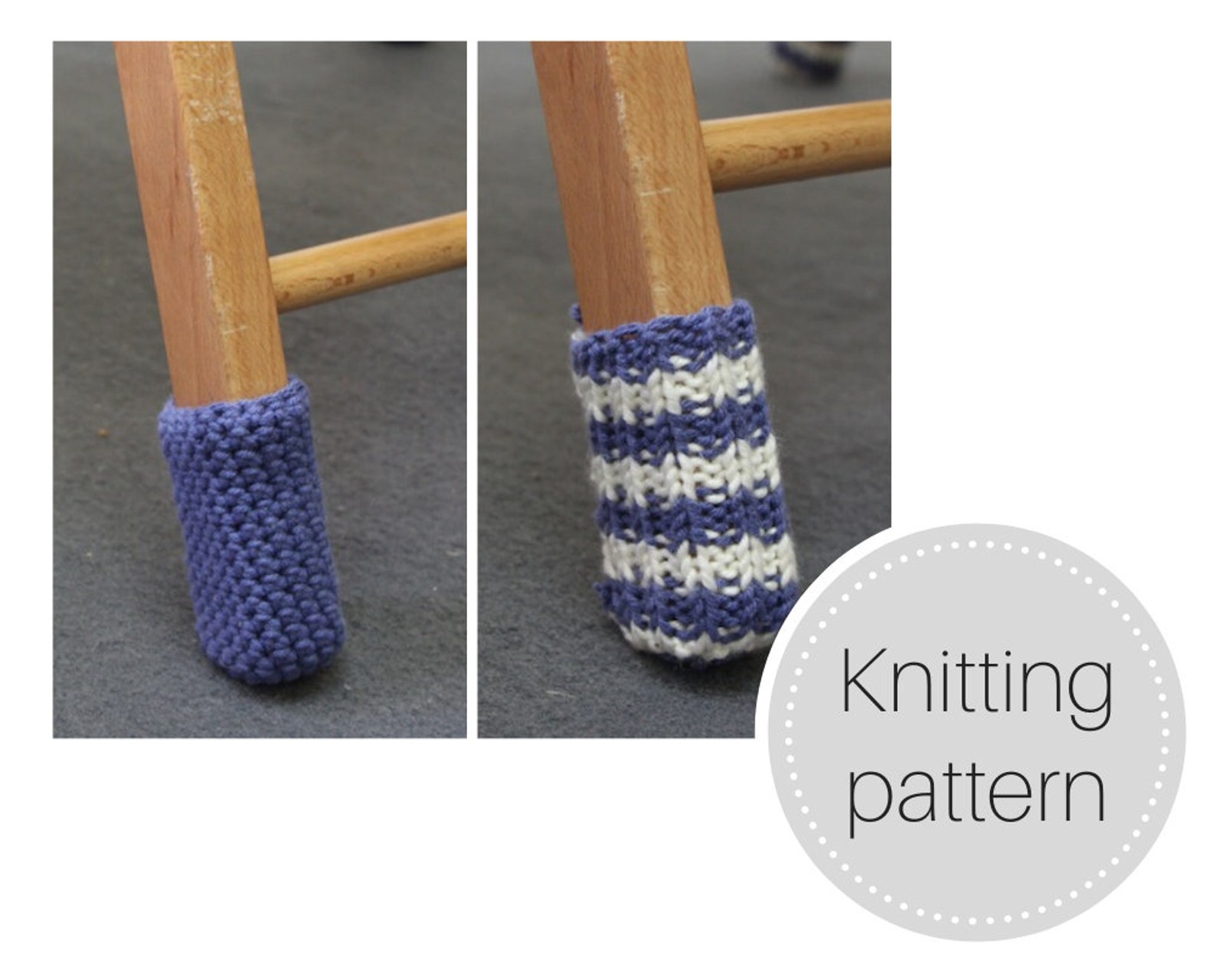 Chair Socks Pattern Knit and Crochet Versions Instant Etsy Canada