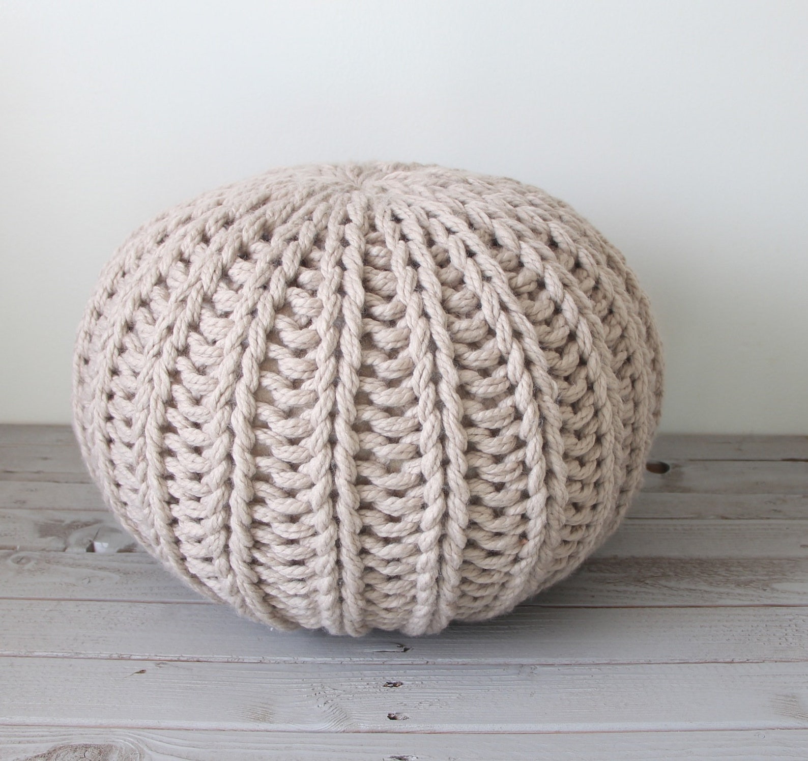 Chunky Knit Pouf Pattern Instant Download With Stuffing Etsy