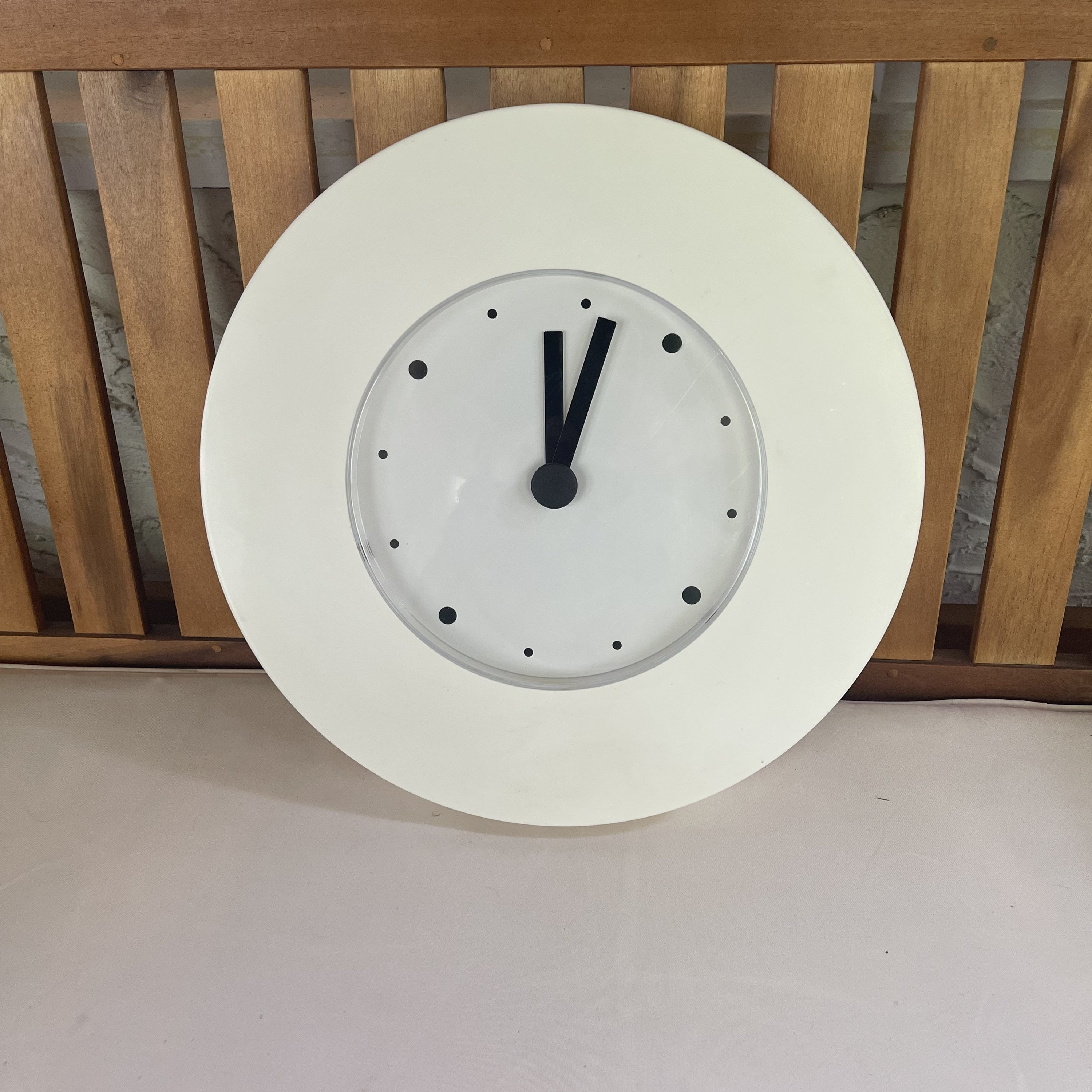 Vintage IKEA white wall clock 15 inch round clock Tajma clock