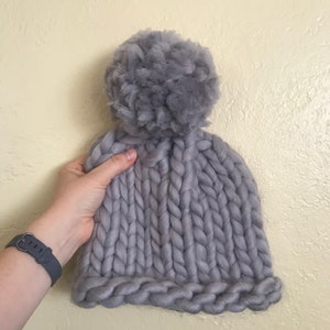 Crazy huge knit hat pattern chunky knit hat pattern giant knit hat giant pom pom hat instant download easy knitting pattern image 5