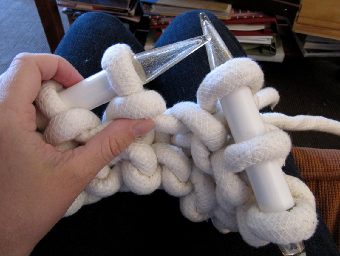 Knit Rope Rug Pattern - Instant Download - Cotton Rope Rug - Giant Knit ...