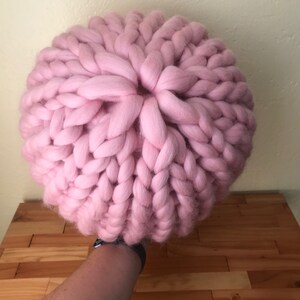 Chunky knit pouf pattern knit pouf knit poof knit pouffe accent pillow knit cushion home decor pillow image 7