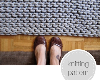 Knit rope rug pattern - instant download - cotton rope rug - giant knit rug - dye rope - decorative rug - modern rug