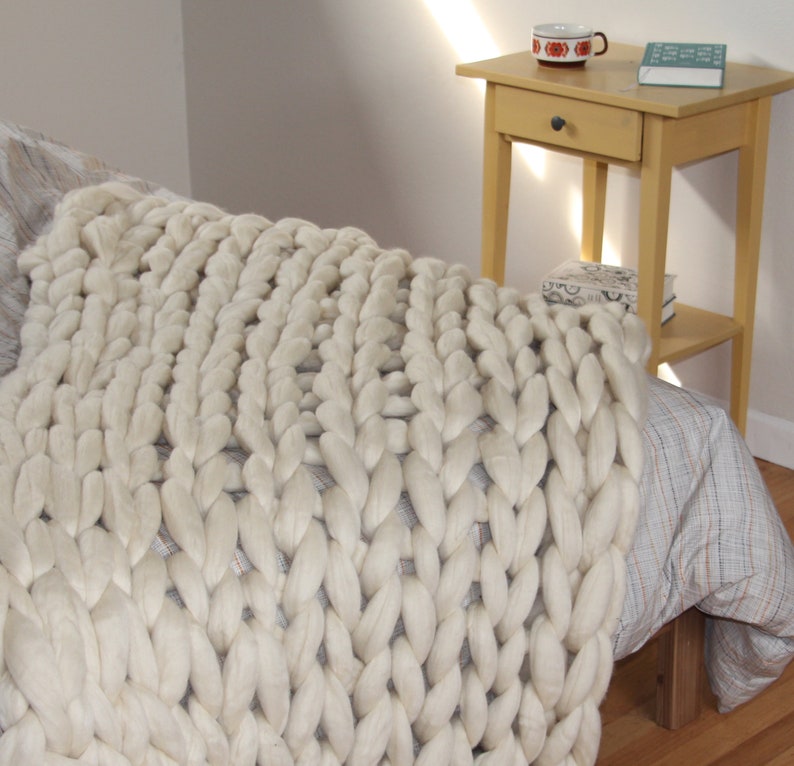 Giant Knit Blanket Pattern Instant Download Chunky Knit Blanket Pattern