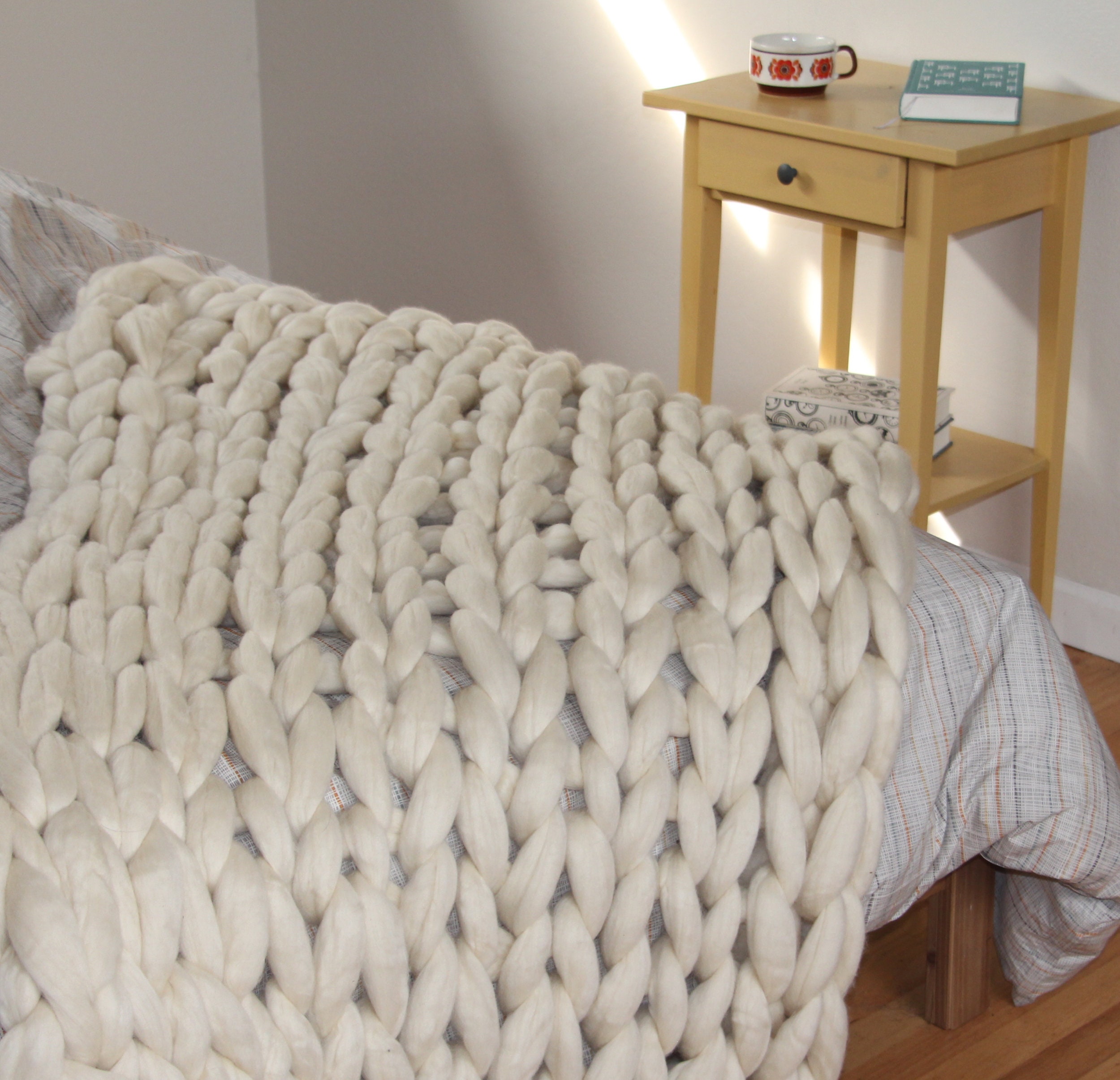 Giant Knit Blanket Pattern Instant Download Chunky Knit Blanket Pattern