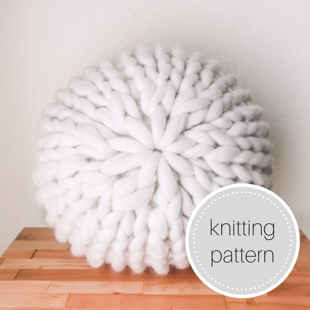 Chunky Knit Pouf Pattern Knit Pouf Knit Poof Knit Pouffe Accent