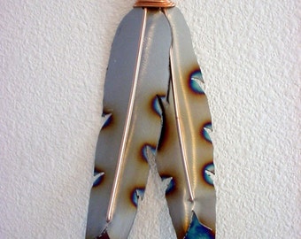 Steel Native American Indian Southwest Tribe Tribal *Styled Feathers Metal Wall Hanging Art Home Decor