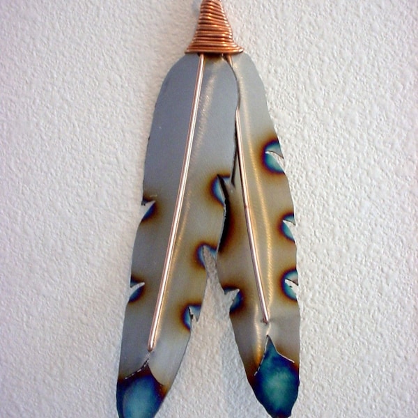 Steel Native American Indian Southwest Tribe Tribal *Styled Feathers Metal Wall Hanging Art Home Decor