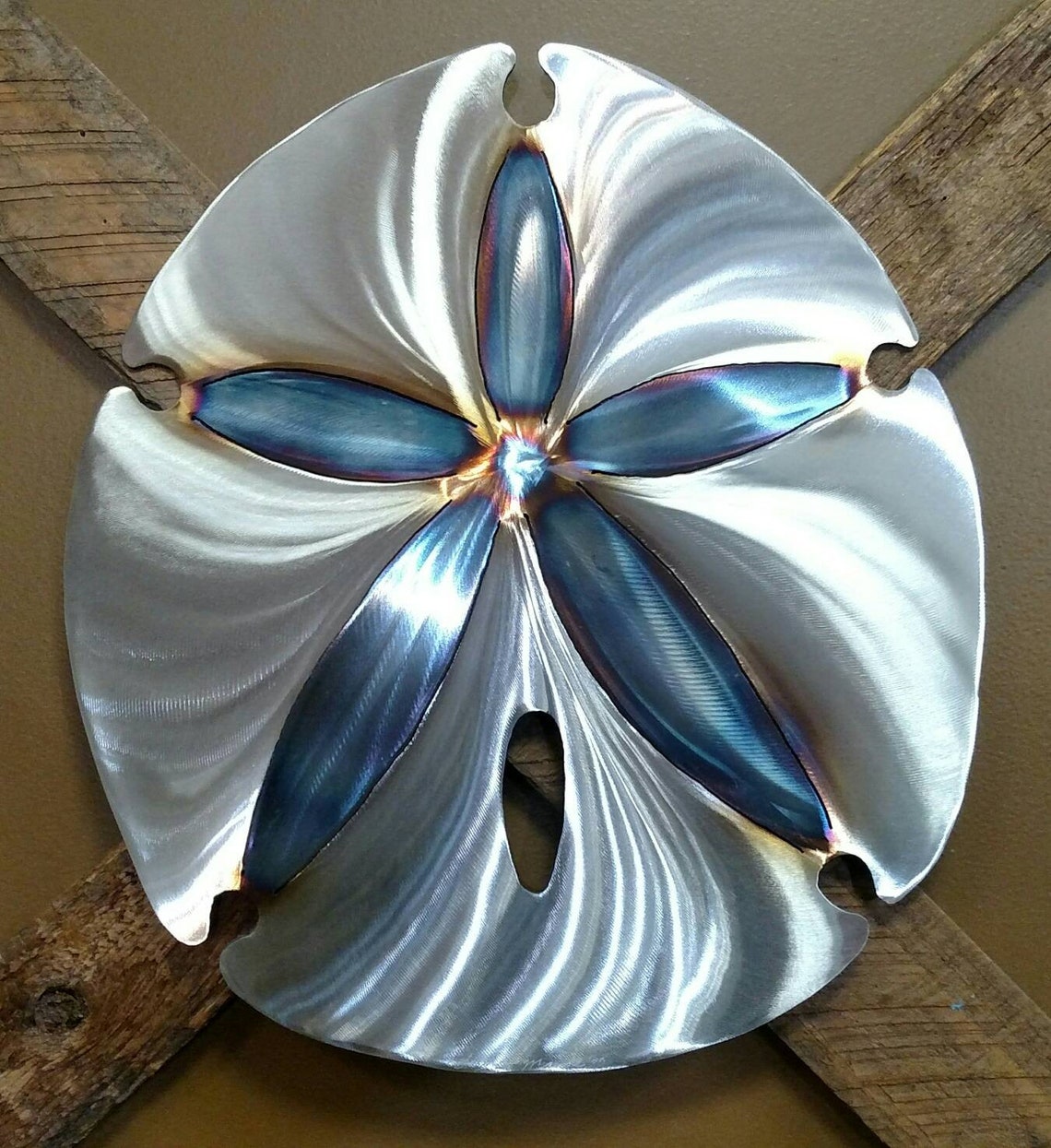 Large Sand Dollar Steel Wall Art Metal Ocean Beach House Etsy