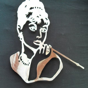 Audrey Hepburn Breakfast At Tiffany&#39;s Metal Wall Art Steel Hollywood Home Decor Movie Theater Room