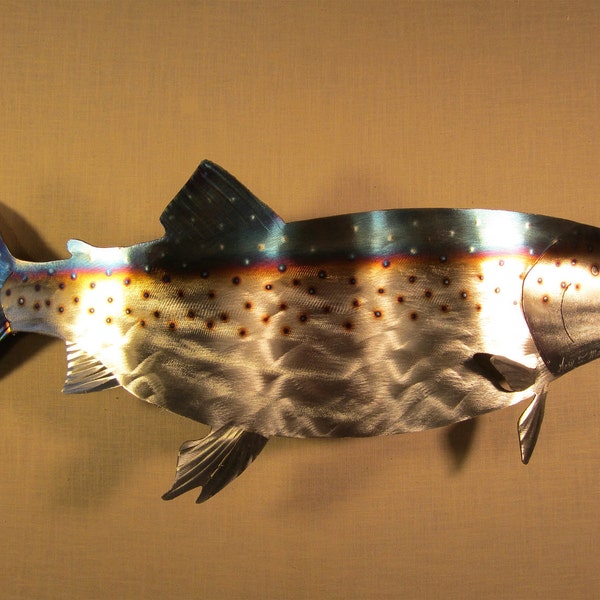 Metal Salmon Sculpture Etsy