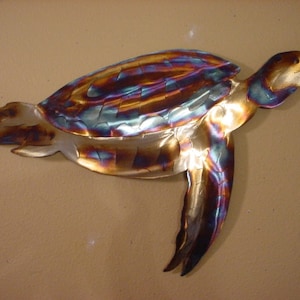 Sea Turtle Hawksbill Green Loggerhead Turtles Stainless Steel Ocean Marine Life Tropical Sea Decor Metal Sculpture Beach Home Wall Art