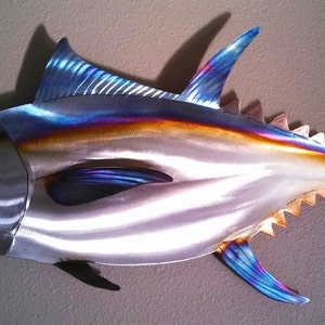 Albacore Atlantic Bluefin Blue Fin Skipjack Bigeye Big Eye Tuna Fish Saltwater Fishing Metal Wall Art Steel Home Decor image 3