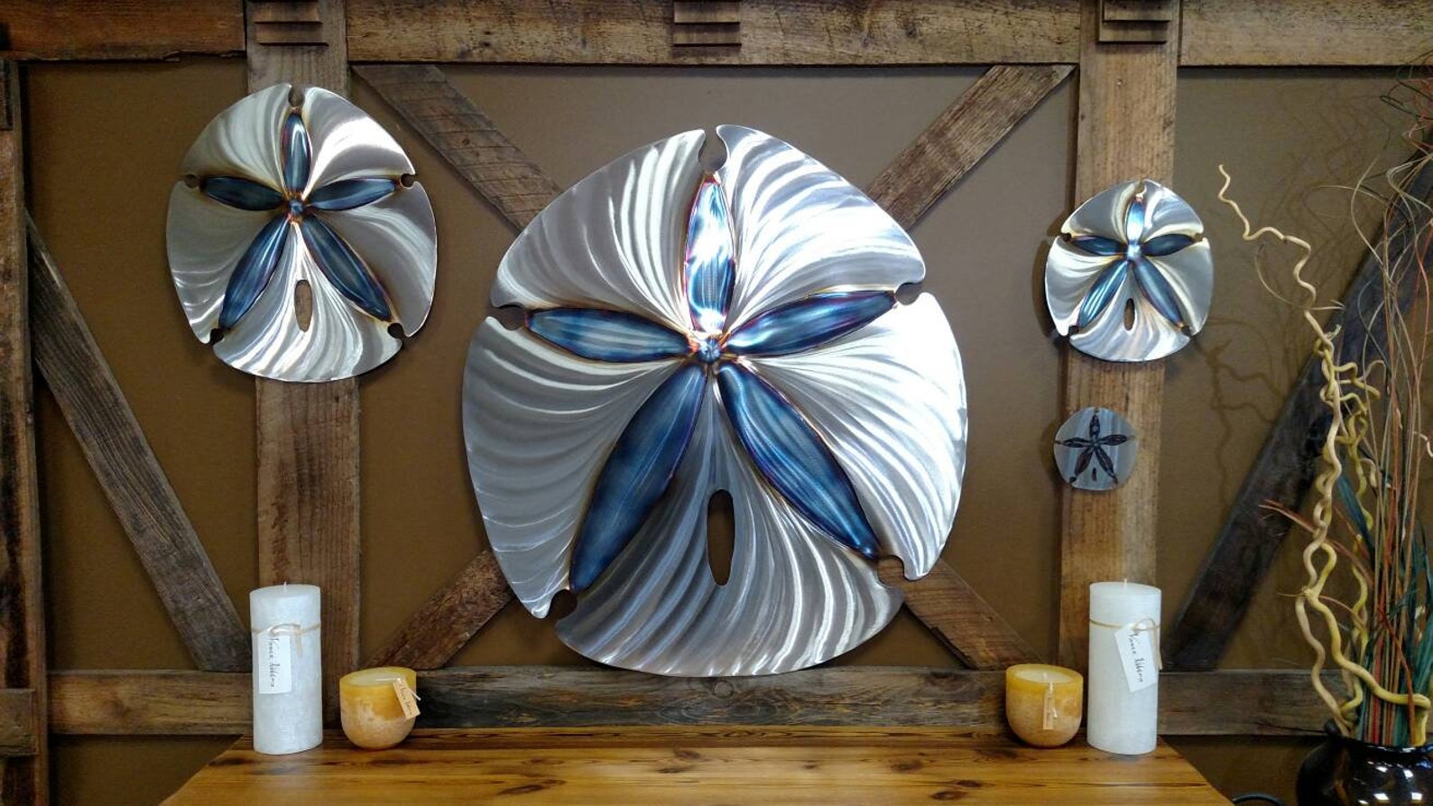 Large Sand Dollar Steel Wall Art Metal Ocean Beach House Etsy