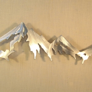 Mountain Range Cascade Mountains Metal Wall Art Home Decor Log Cabin Lodge Woods Nature Outdoor Scenery the Great Outdoors Steel Artwork