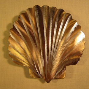 Weathervane Bay Sea Scallop Shell Steel Wall Art Metal Ocean Beach House Coastal Cottage Home Decor Beach Combing Tidal Surf Sand