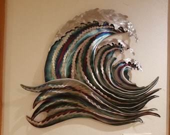 Giant stainless steel wave decor