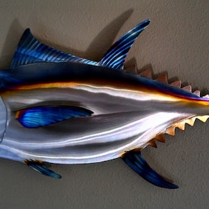 Albacore Atlantic Bluefin Blue Fin Skipjack Bigeye Big Eye Tuna Fish Saltwater Fishing Metal Wall Art Steel Home Decor image 2