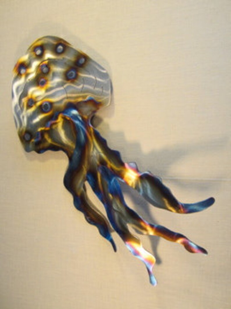 Jellyfish Jelly Fish Steel Wall Art Metal Ocean Beach House | Etsy