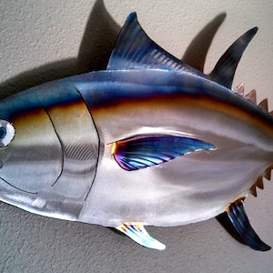 Albacore Atlantic Bluefin Blue Fin Skipjack Bigeye Big Eye Tuna Fish Saltwater Fishing Metal Wall Art Steel Home Decor image 5