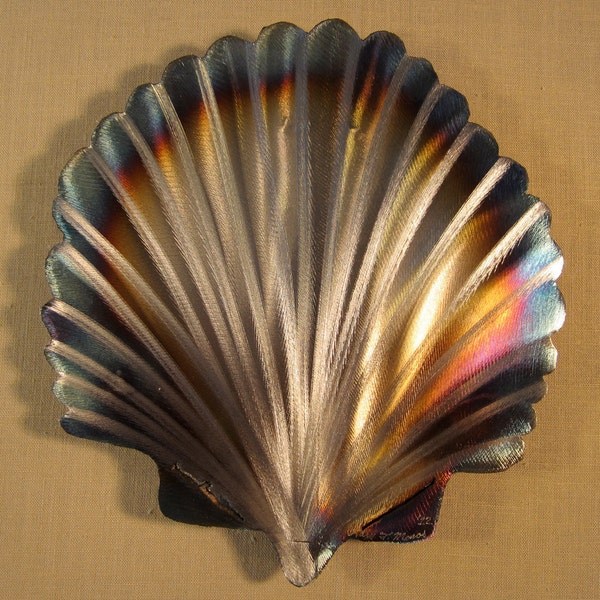 Weathervane Bay Sea Scallop Shell Steel Wall Art Metal Ocean Treasure Beach House Coastal Cottage Home Decor Combing Tidal Sea Surf Sand