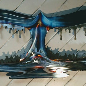 Whale Tail Fluke Stainless Steel Metal Wall Art Beach Ocean Coastal Home Decor Blue Sperm Humpback Grey