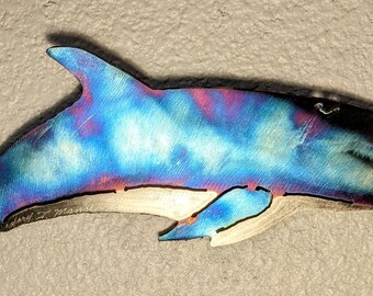 Stainless Steel Bottlenose Dolphin Porpoise Cetacean Metal Wall Art Ocean Beach Florida Tropical Home Coastal Cottage Sea Coastline Decor