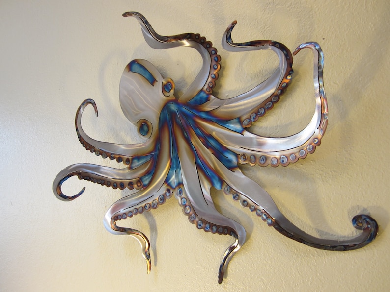 Octopus Octopi Octopuses Steel Wall Art Metal Ocean Beach Etsy