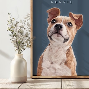Aangepast digitaal huisdierportret – digitaal schilderen van foto, gepersonaliseerd huisdierherdenkingscadeau, perfect cadeau-idee voor huisdierenliefhebber