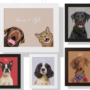 Custom Pet Portraits Using Pet Photo Personalized Digital Dog Portraits Cat Portraits Custom Dog Portraits Custom Pet Art Pet Drawing Poster