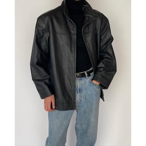 Frauen Premium schwarze Lammfell Lederjacke, Retro YKK Reißverschluss Übergroße Lederjacke, Bomber Lederjacke, klassisches Vintage Leder