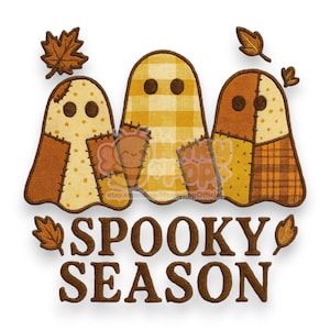 Cute Halloween Spooky Season png, Halloween png, Cute Halloween png, Ghosts png, Patchwork Halloween png, Spooky Halloween png