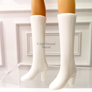 Doll White boots, Doll Boots, Fashion Doll shoes, 11.5 inch Doll boots