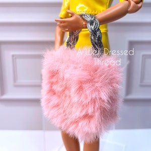 Rosa Pelztasche, 11,5-Zoll-Puppe, 11,5-Zoll-Puppe. Integrity Poppy Puppengeldbeutel