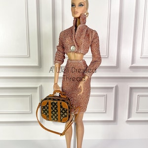 Copper Glitter Doll Dress, Fashion Doll clothes,  11.5&quot; doll, 12&quot; doll, 1:6 scale doll dress