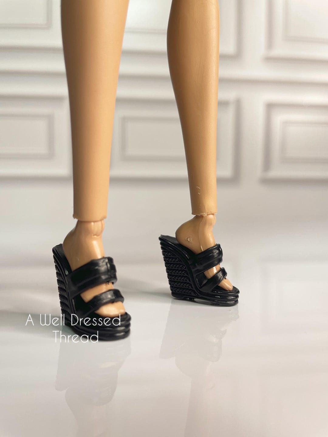 Doll Black Wedge Sandals: for 11.5 Inch Dolls - Etsy