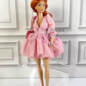 Rosa Rüschen Puppenkleid, Modepuppenkleidung, 11,5 "Puppe, 12" Puppe, 1: 6 Puppenkleid