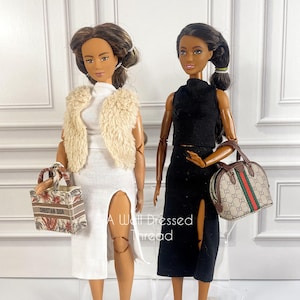 Doll two piece sleeveless top, skirt, Fashion Doll clothes,  11.5&quot; doll, 12&quot; doll. 1:6 scale doll clothes