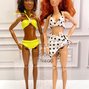 Lime Green Bikini oder Black White Bikini Badeanzug, Mode Puppenkleidung, 11,5 "Puppe, 12" Puppe, realistische Puppenkleidung