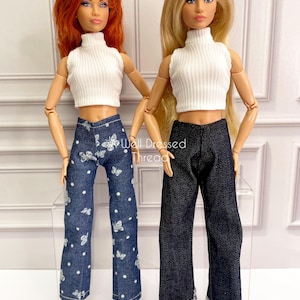 Doll Denim Jeans, Butterfly Jeans, Fashion Doll clothes,  11.5&quot; doll, 12&quot; doll, Integrity Doll Clothes
