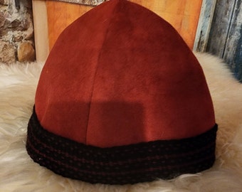 Viking, Norse, Anglo Saxon, cap hats, skull hats with handwoven, handspun and dyed wool