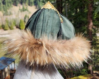 Mongolian, Cossack, Norse, Viking style fur hat, men's fur hat, woman's fur hat