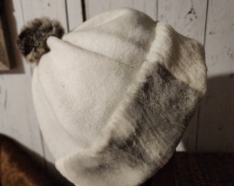Mongolian, Russian, Norse, Viking, hat, cashmere wool, sheared two toned mink