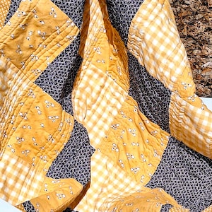 Handmade Cotton Gender Neutral Baby Quilt,  Lap Travel Blanket - Ewe Are Loved