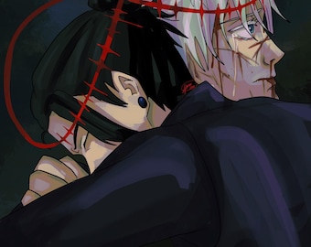 Jujutsu Kaisen Gojo and Geto art print