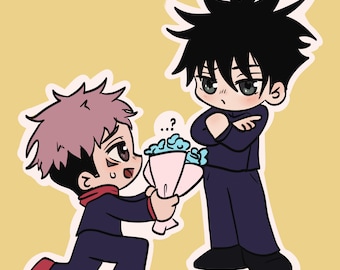 Megumi and Yuji sticker chibi