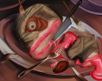 Mouthwashing Curly inspired Print