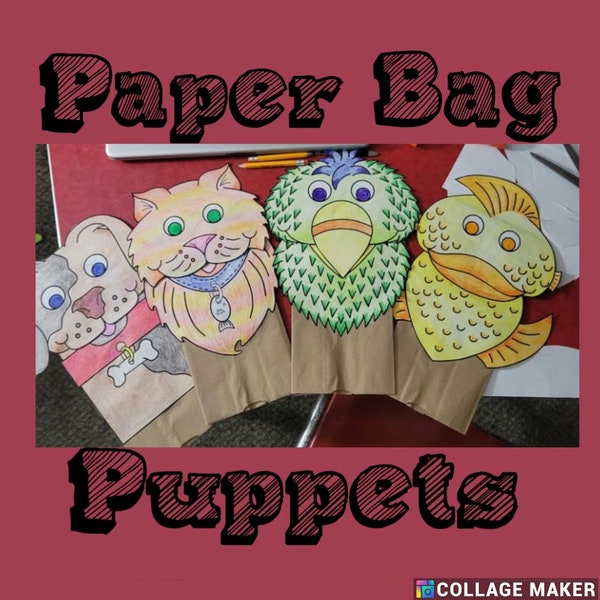 Pet paper bag puppets