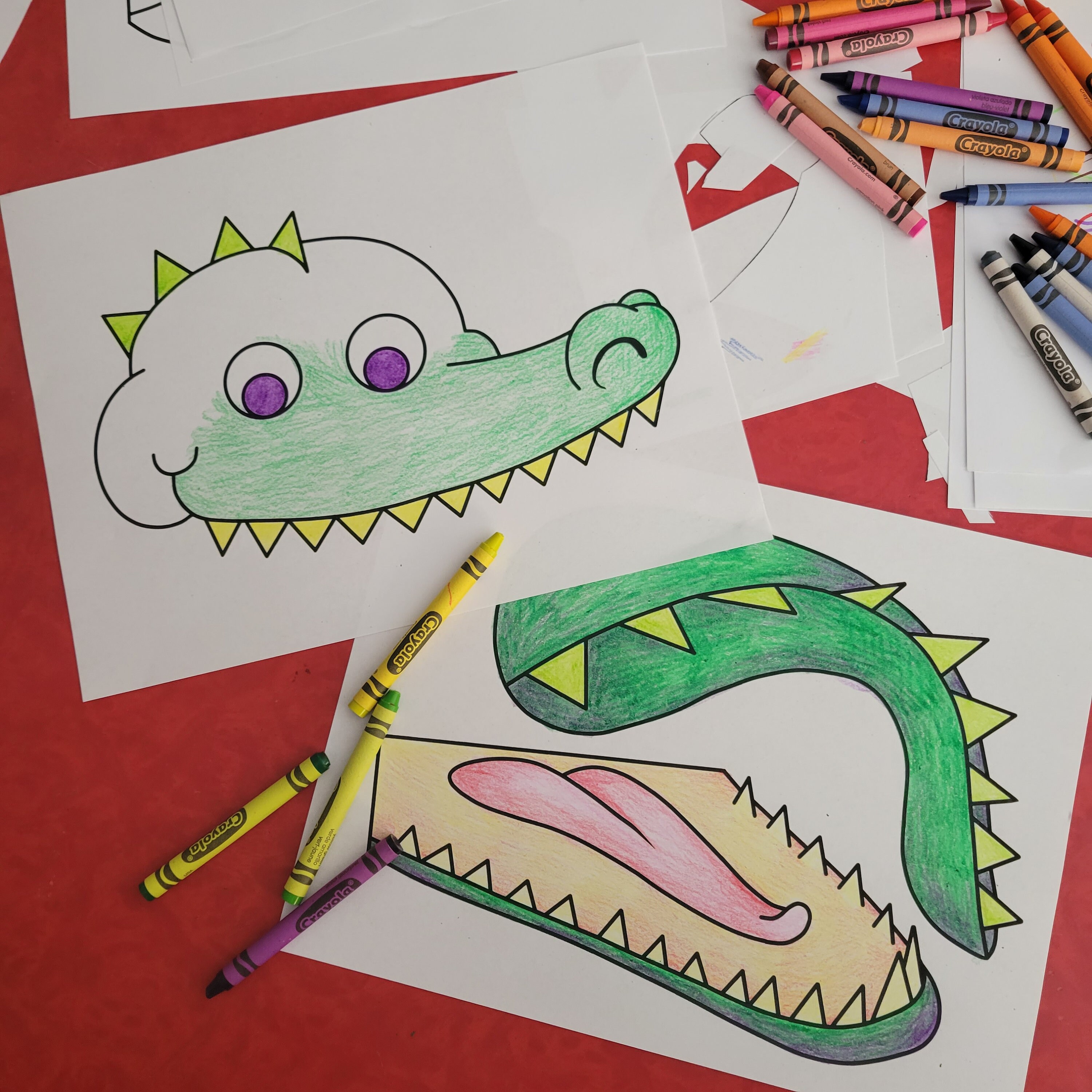 Alligator Fun, Instant Download Paper Bag Puppet, Finger Puppet,color ...